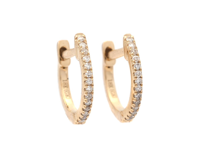 Jewellery, HOOP EARRINGS, 18K gold with single cut diamonds 0,06 ctw