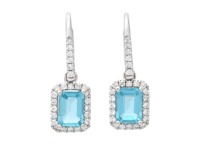 Jewellery, EARRINGS, 18K white gold with apatite 2,01 ctw