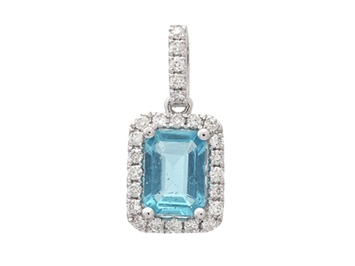 Jewellery, PENDANT, 18K white gold with apatite 0,91 ctw