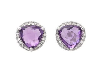 Jewellery, EARRINGS, 18K white gold with amethysts 2,15 ctw