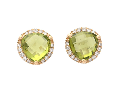 Jewellery, EARRINGS, 18K gold with peridots 2,65 ctw