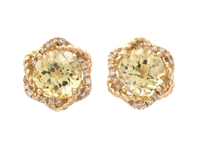 Jewellery, EARRINGS, 18K gold with lime quartz 4,19 ctw