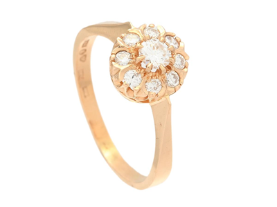 Jewellery, CLUSTER RING, 18K gold