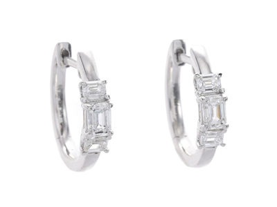 Jewellery, HOOP EARRINGS, 18K white gold