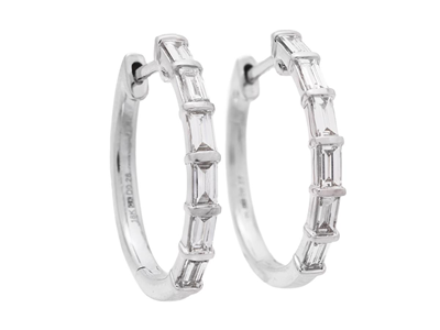 Jewellery, HOOP EARRINGS, 18K white gold