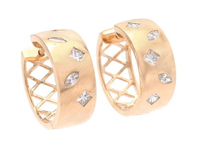 Jewellery, HOOP EARRINGS, 18K gold