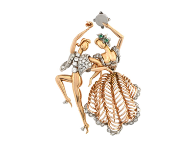 Jewellery, BROOCH, 18K gold/white gold