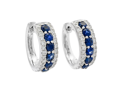Jewellery, HOOP EARRINGS, 18K white gold
