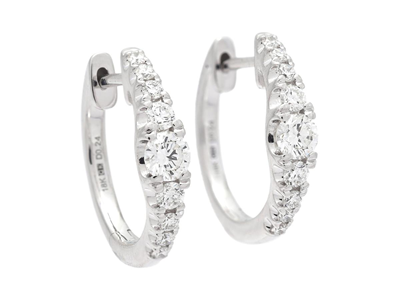 Jewellery, HOOP EARRINGS, 18K white gold