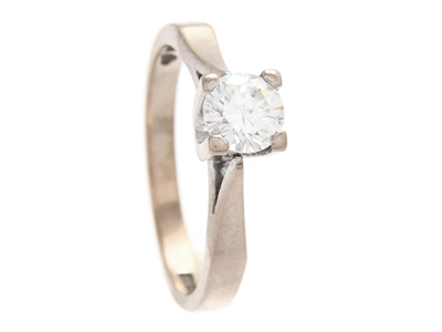 Jewellery, SOLITAIRE RING, 18K white gold