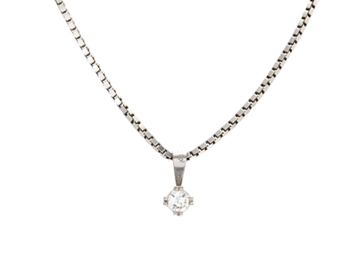 Jewellery, PENDANT WITH CHAIN, 18K white gold