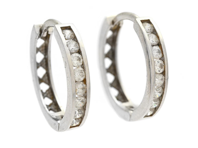 Jewellery, EARRINGS, 18K white gold