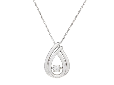 Jewellery, PENDANT WITH KEDJA,18K white gold, brilliant cut diamond approx. 0,10 ct