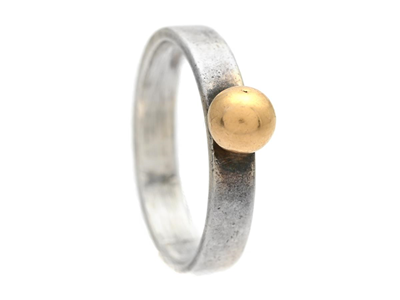 Jewellery, RING, sterling silver/14K gold