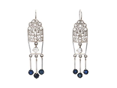 Jewellery, EARRINGS, 18K white gold