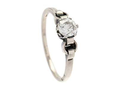 Jewellery, SOLITAIRE RING, 18K white gold