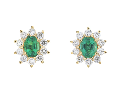 Jewellery, CLUSTER EARRINGS, 18K gold