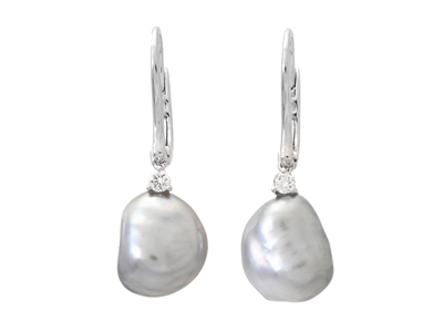 Jewellery, PEARL EARRINGS, 18K white gold