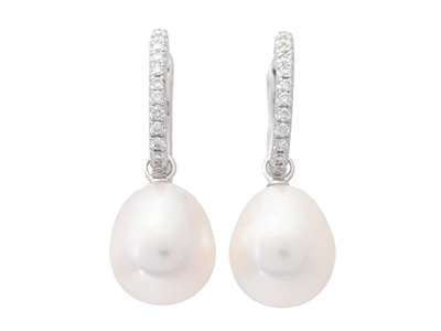 Jewellery, PEARL EARRINGS, 18K white gold
