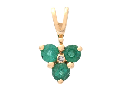 Jewellery, PENDANT, 18K gold with emerald 0,23 ctw