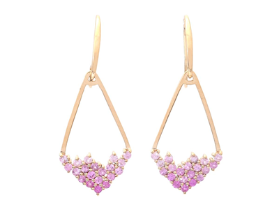Jewellery, EARRINGS, 18K gold with pink sapphires 1,02 ctw