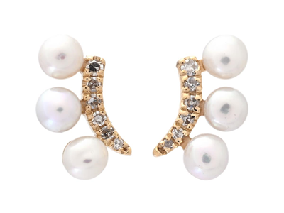 Jewellery, EARRINGS, 18K white gold with cultured freshwater pearls approx. 2,7 mm
