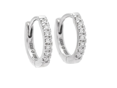 Jewellery, HOOP EARRINGS, 18K white gold