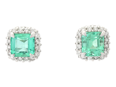 Jewellery, CLUSTER EARRINGS, platinum