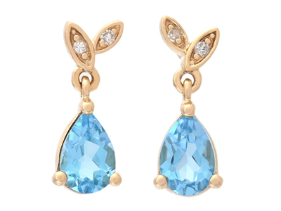 Jewellery, EARRINGS, 18K gold with blue topazes 1,01 ctw