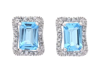 Jewellery, EARRINGS, 18K white gold with blue topazes 1,38 ctw