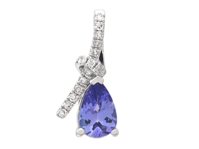 Jewellery, PENDANT, 18K white gold with tanzanite 0,32 ctw
