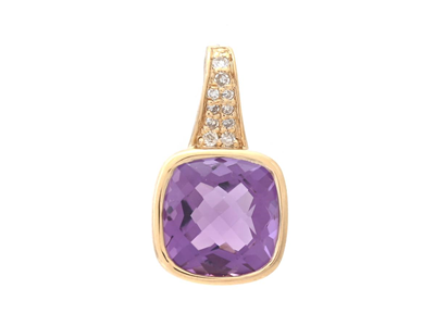 Jewellery, PENDANT, 18K gold with amethyst 2,11 ct