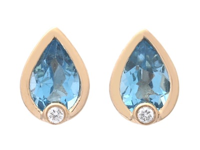 Jewellery, EARRINGS, 18K gold with blue topazes 0,96 ctw