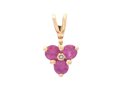Jewellery, PENDANT, 18K gold with 3 rubies 0,29 ctw