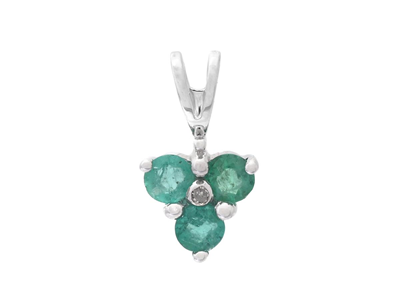 Jewellery, PENDANT, 18K white gold with emerald 0,22 ctw