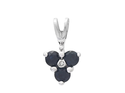 Jewellery, PENDANT, 18K white gold with 3 blue sapphires 0,28 ctw