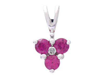 Jewellery, PENDANT, 18K gold with 3 rubies 0,29 ctw