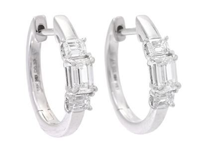 Jewellery, HOOP EARRINGS, 18K white gold