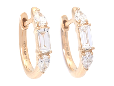 Jewellery, HOOP EARRINGS, 18K gold