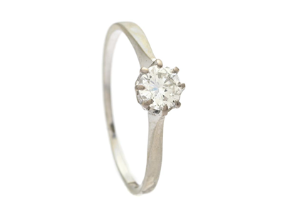 Jewellery, SOLITAIRE RING, 18K white gold