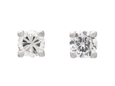 Jewellery, SOLITAIRE EARRINGS, 18K white gold