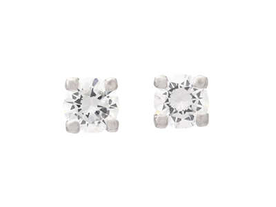 Jewellery, SOLITAIRE EARRINGS, 18K white gold