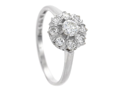 Jewellery, CLUSTER RING, platinum
