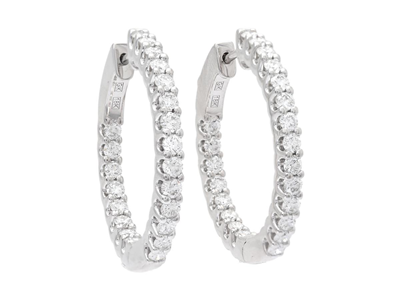Jewellery, HOOP EARRINGS, 18K white gold