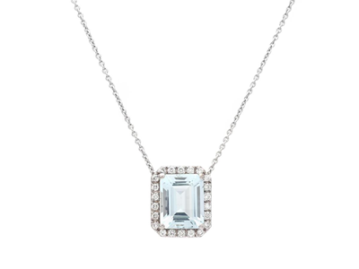 Jewellery, pendant with chain, 18K white gold