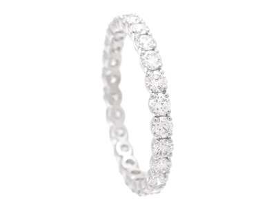 Jewellery, FULL ETERNITY RING, 18K white gold 25 brilliant cut diamonds 1,38 ctw