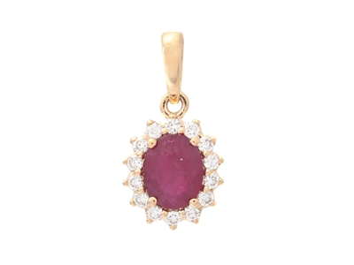 Jewellery, CLUSTER-PENDANT, 18K gold