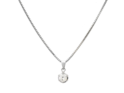 Jewellery, SOLITAIRE PENDANT WITH CHAIN, 18K white gold