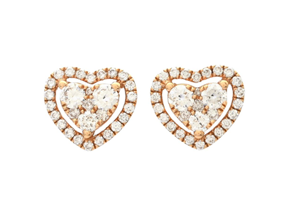 Jewellery, EARRINGS, hearts,18K rose gold
