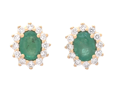 Jewellery, CLUSTER-EARRINGS, 18K gold